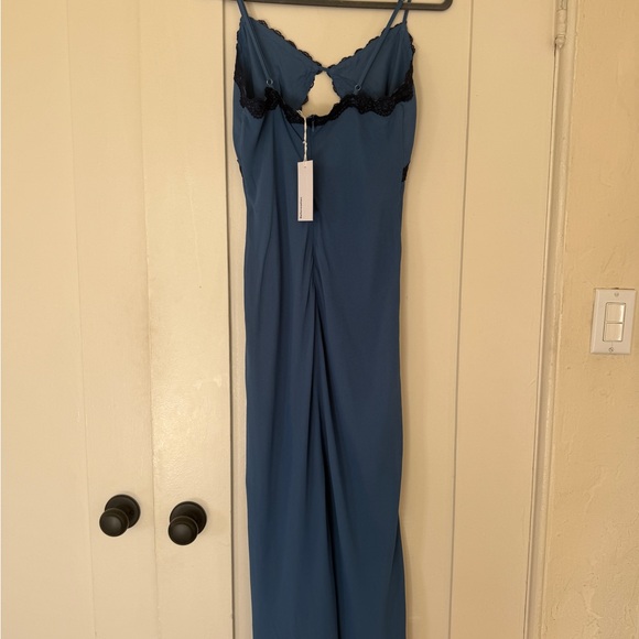 REFORMATION Blue Lace Trim Slip Dress - Picture 5 of 13